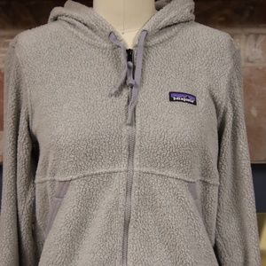 Women’s Patagonia Shearling Fleece Hoodie – Size Small -- Salt Gray